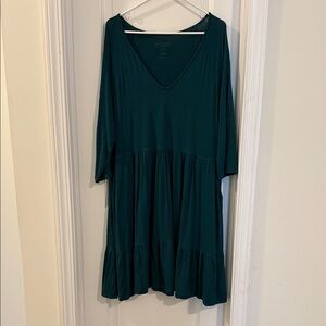 Green V-Neck Dress